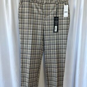 Liverpool Women's Checkered Ankle Pants - Black and Cream